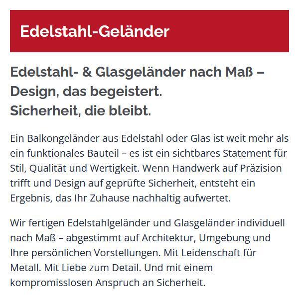 individuell gefertigtes Balkongel&auml;nder im Raum  Engelsbrand