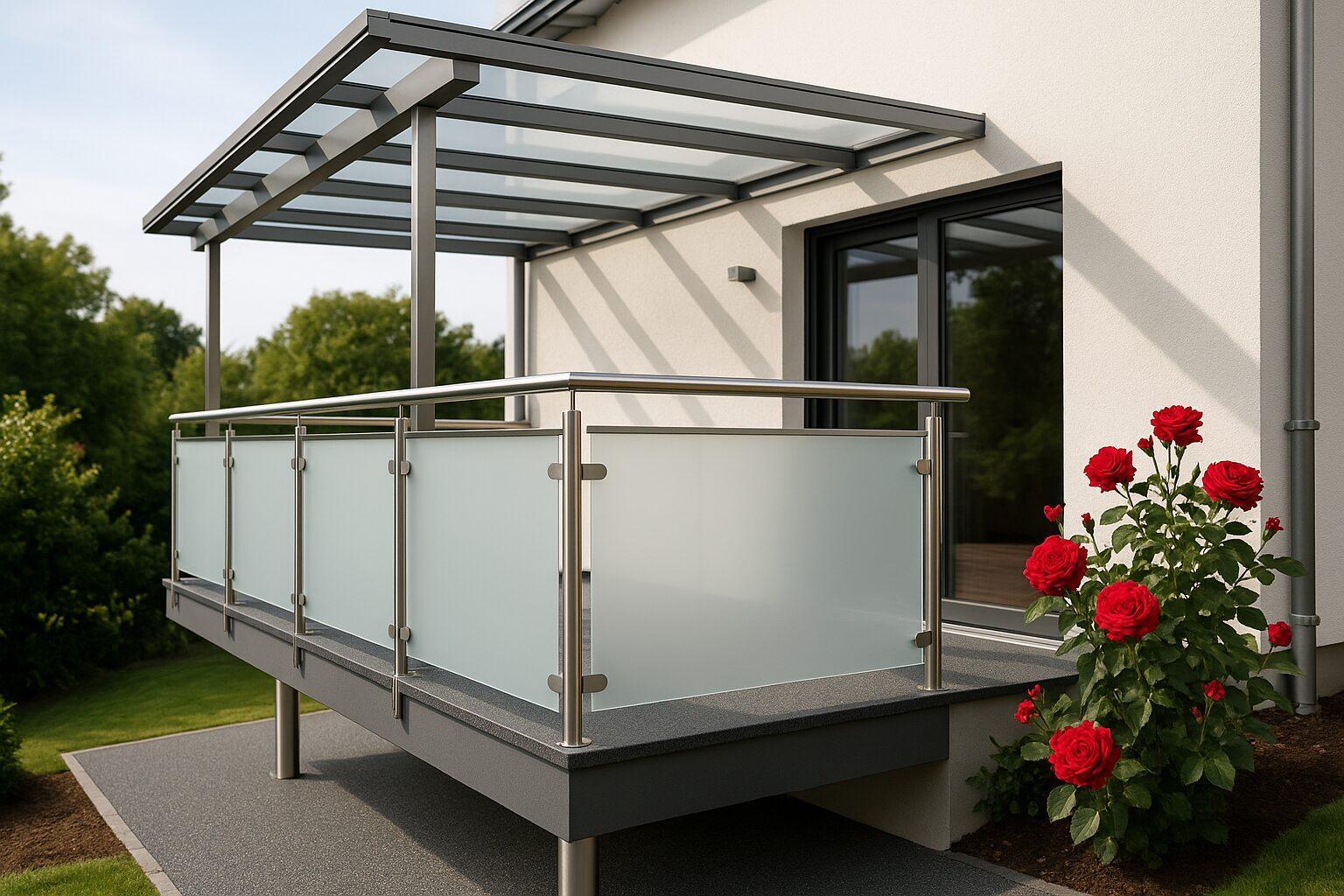 Steinteppichboden in Dunkelgrau für Balkon und Terrasse