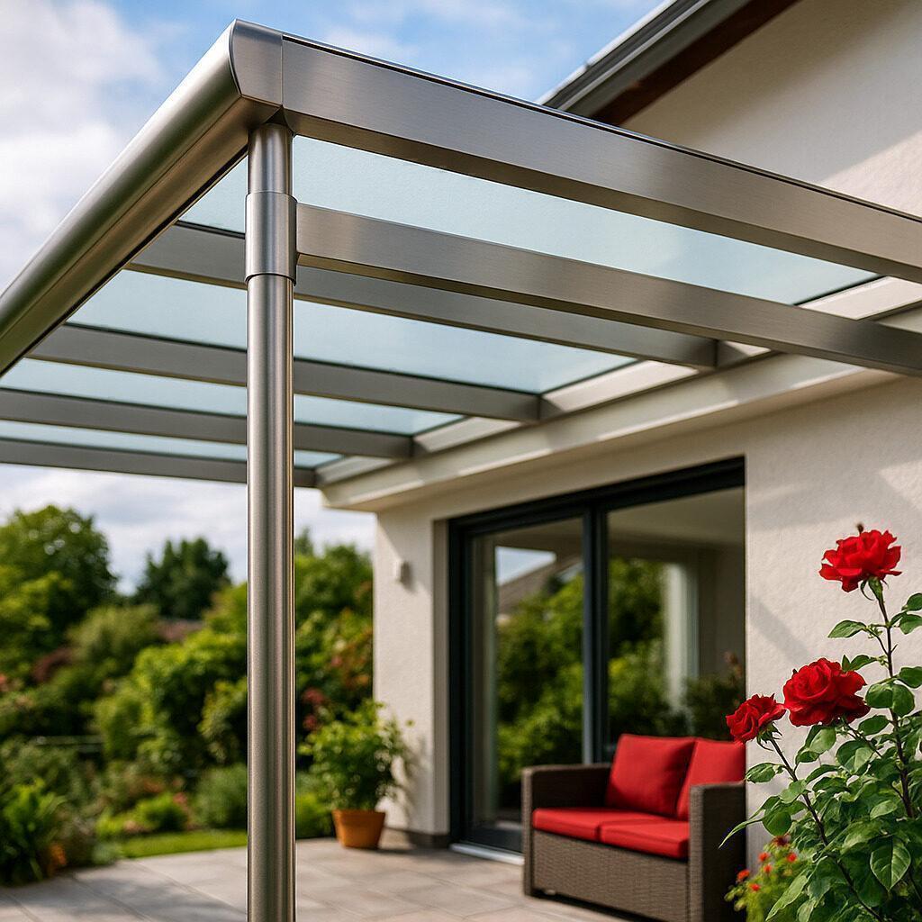 Individuelle Terrassendächer aus Edelstahl und Aluminium