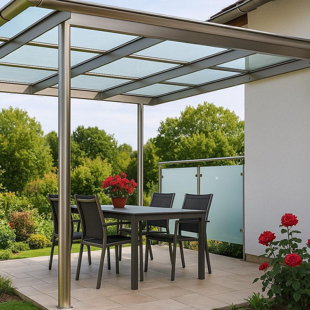 Individuelle Terrassendächer aus Edelstahl und Aluminium